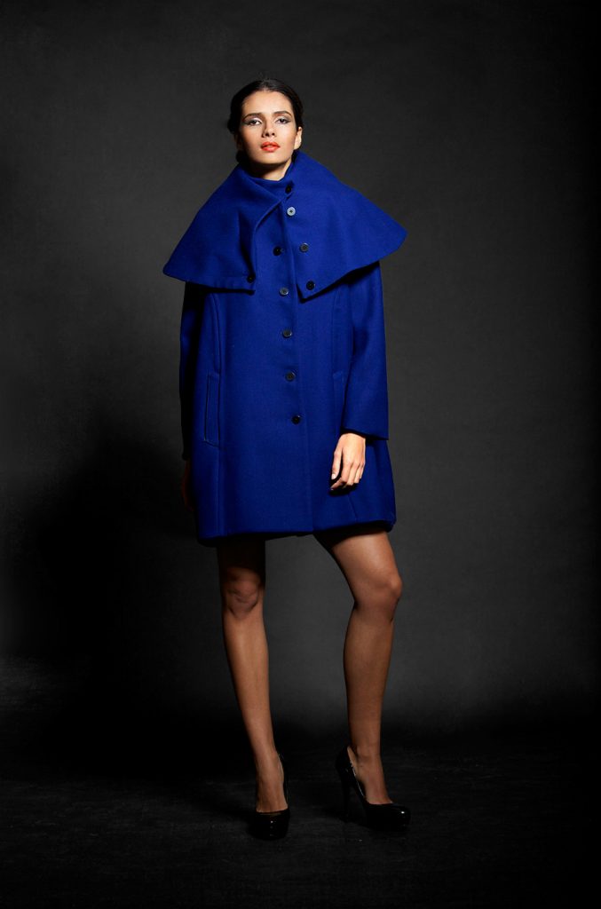 Sustainable luxury RTW colossal blue coat